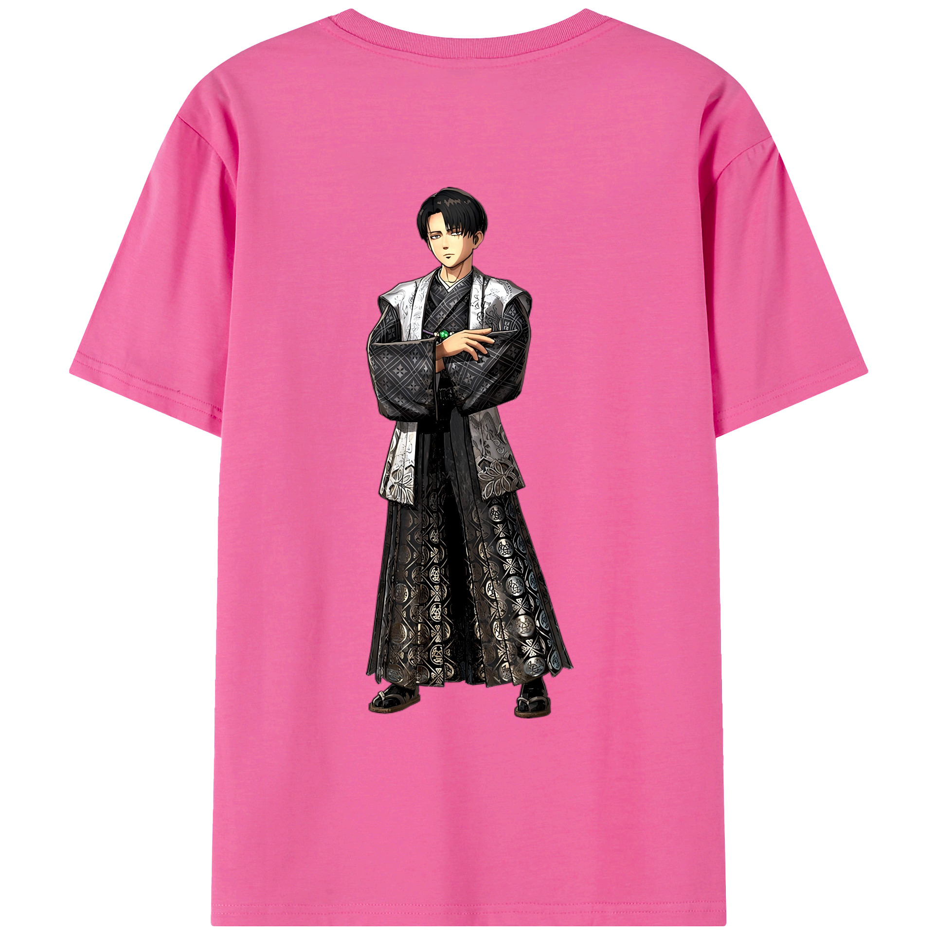 （画像用） 進撃の巨人 リヴァイ·アッカーマン Attack on Titan Levi Ackerman レディース半袖Tシャツ(バックプリント)